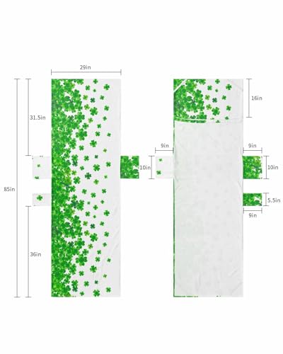 Green St. Patrick's Day Beach Lounge Chair Towel Cover, Soft Chaise Lounge Towel with Side Pockets Patio Pool Chairs Cover for Beach/Pool Sunbathing 29x85 Lucky Clover Watercolor Botanical
