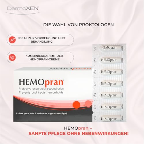 Schutz-Zäpfchen bei Hämorrhoiden | 7-Tage Kur | Mit Hyaluronsäure & Aloe-Extrakt | Lindert Juckreiz, Schmerzen & Blutungen | Für Schwangere geeignet | Hämorrhoiden-Zäpfchen | Gegen Analfissuren