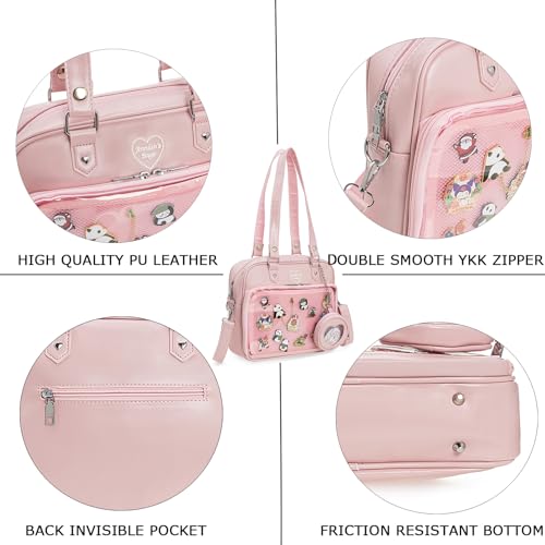 Ita Bag Crossbody Handbags Kawaii Shoulder Purse Square Backpack with Insert Anime Pins Display