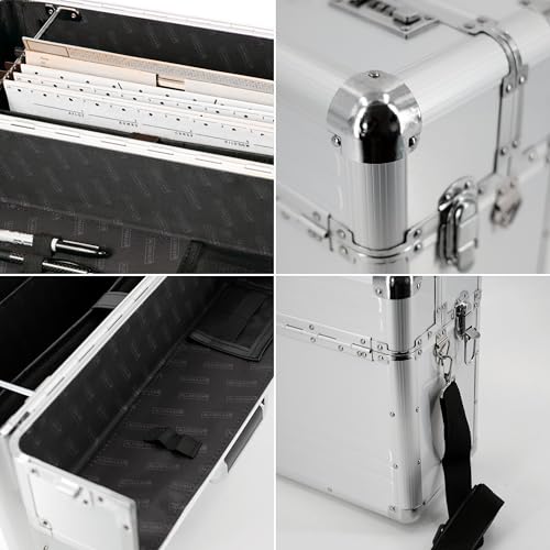 ALUMAXX 45119 Pilotenkoffer BETHA, Piloten Koffer aus glattem Aluminium, Dokumentenkoffer Alu, Aktenkoffer mit Zahlenschloss, Koffer 47 cm, Businesskoffer für 17' Notebooks, Silber, 47 x 38 x 20 cm