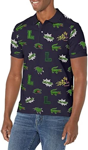 Lacoste Mens Holiday Regular Fit Crocodile Print Polo Shirt