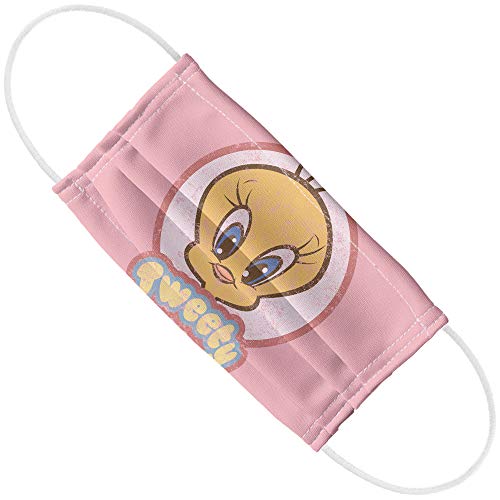 Popfunk Looney Tunes Retro Tweety Face 1-Ply Reusable Face Mask Covering with Adjustable Nose Wire, Unisex