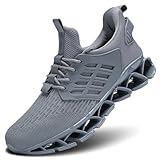 Mens Walking Shoes Slip on Blade Tennis Casual Fashion Trail Running Sneakers Comfort Non Slip Work Sport Athletic Trainers Grey