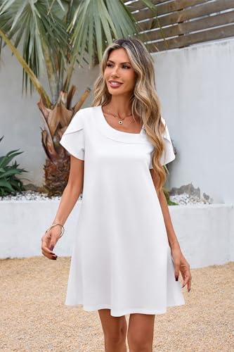 Image of Valiamcep Women's 2026 Summer Sleeveless Mini Dress Casual Square Neck Slim Fit Cocktail Party Short Dresses
