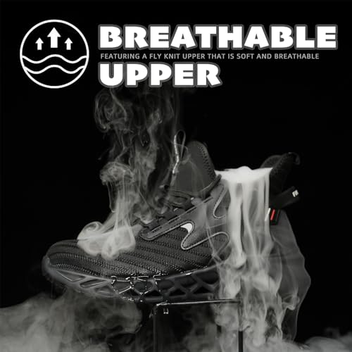 Steel Toe Work Boots for Men Slip-On Chelsea Boot, Men's Industrial & Construction Shoes, Lightweight, Comfortable, Non-Slip Safety Shoes4