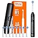 Bitvae Rotating Electric Toothbrush with 8 Brush Heads for Adults and Kids, Travel Case, 5 Modes Rechargeable Power Toothbrush with 2-Minute Smart Timer, 60-Day Battery Life, Black