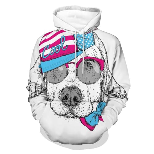 Hoodie chien hip hop unisexe sweat à capuche manche longue pull UMENG taille S