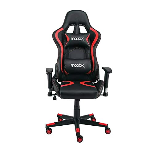 Moob Cadeira Gamer Reclinável Thunder Com Almofadas para Lombar e Pescoço Preto/Vermelho