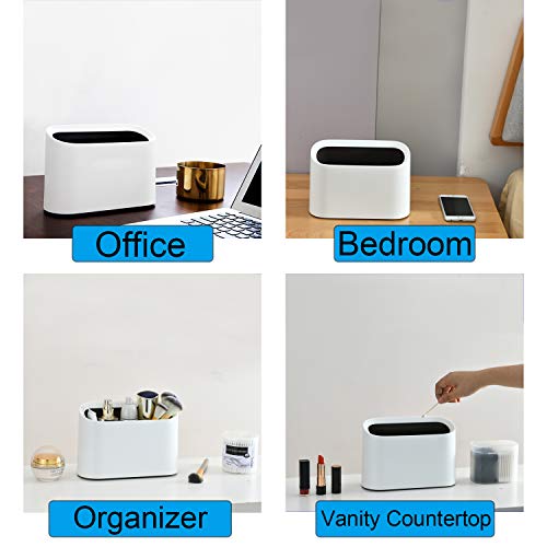 SUBEKYU 0.4 Gal Mini Countertop Trash Can, Small Desktop Garbage Can for Office, Tiny Wastebasket, Plastic, White by SUBEKYU - Image 5