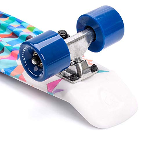 Compleet Retro Plastic Skateboard - Ideaal voor Kinderen en Tieners - Jongens en Meisjes - Kunststof Miniboard met Print… - Afbeelding 6