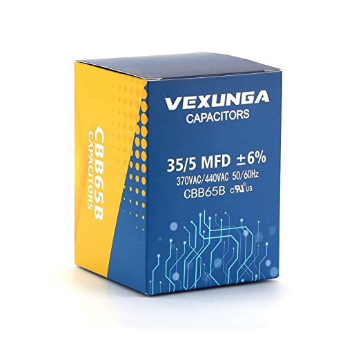 image for VEXUNGA 35/5 uF 35+5 MFD 370V or 440V Dual Run Start Round A/C Capacit