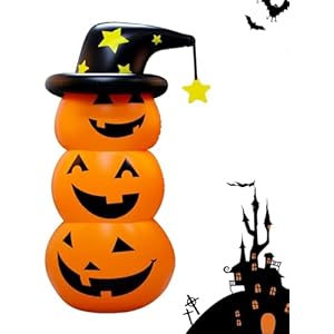 Calabaza Inflable,Inflables De Calabaza De Halloween,Decoraciones inflables para Exteriores de Halloween, Calabazas, Luces LED integradas - Inflables navideños para Fiesta de Halloween, decoración de