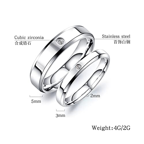 Zkxxj Custom Couple Rings For Him Her,Stainless Steel Nameplates Date Coordinate Engraved Promise Ring Personalized Cz Diamond Wedding Band For Valentine's Day Gift #TOP1