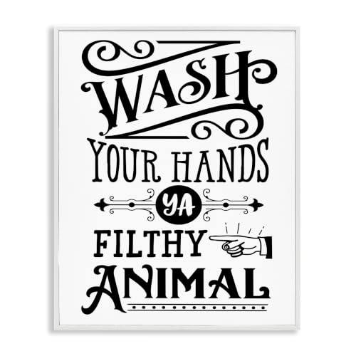 Vintage Wash Your Hands Typography, 24 x 30 Inch Framed Giclée Print