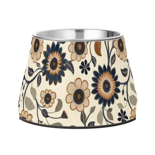 Ciotole vintage retrò per cani in acciaio inox rialzate ciotole per acqua per cani a alimentazione lenta baffi affaticamento