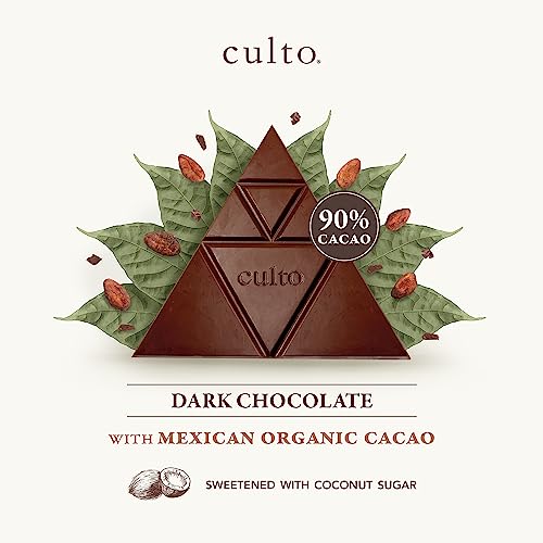 Culto Pack With 6 Organic Chocolate Bars 90% Cocoa, 80 Grams, Coconut Sugar #TOP4