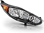 ACANII - For 2014-2018 Ford Fiesta S SE ST Black Housing Headlight Headlamp Assembly Replacement Right Passenger Side