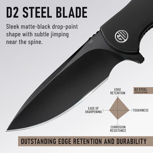 Image of GOOD WORKER High-End Folding Pocket Knife - Smooth Ball Bearing Pivot - Elegant Gift-Ready EDC Knife with Deep Carry Clip, Legal in All States - Gifts for Men, Women 6700 A