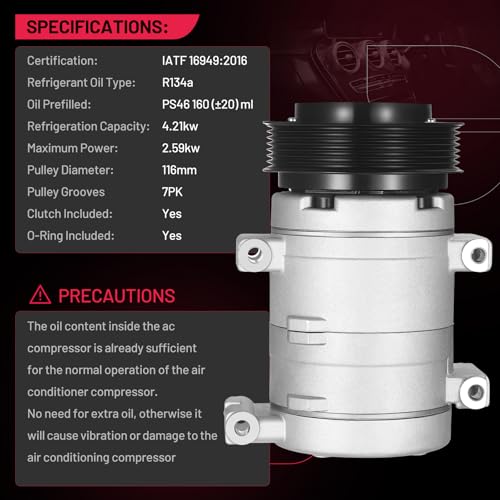 BDFHYK 68677 Air Conditioning A/C Compressor Compatible with Toyota Tacoma 2005 2006 2007 2008 2009 2010 2011 2012 2013 2014 2015 L4 2.7L V6 4.0L by BDFHYK - Image 7