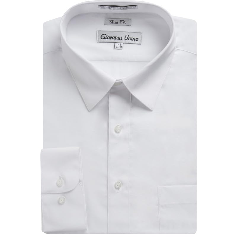 Men's Dress Shirts Slim Fit Solid Long Sleeve Formal Shirt Business Casual Button Down Shirts