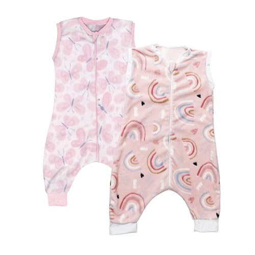 La Mejor Selección de Sacos de dormir para bebés niño disponible en línea. 50 CHIQUI MUNDO Set de Saquitos para Dormir Calientitos Baby Sleeping 100% Microfibra (Arcoíris & Mariposas, 1-2 Años)