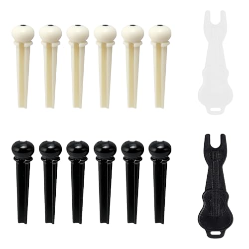 TRKETK 12 Pièces de Chevilles de Chevalet pour Guitares Coustiques 2 Pièce Extracteur de...