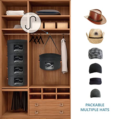 Xxrcbag New Hat Box, Closet Organizer, Universal Travel Hat Box For Men And Women, Large Round Foldable Toy Bag With Dustproof Lid, Cowboy Hat Organizer, Stuffed Animal Toy Storage Bin #TOP6