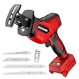 Cordless Reciprocating Saw for Milwaukee 18V Battery, 3 Variable Speed 0-3500 Brushless Motor, Tool-free Blade Change, 4 Saw Blade Potable Recipro kit for Wood/Metal/PVC Cuts - Tool Only