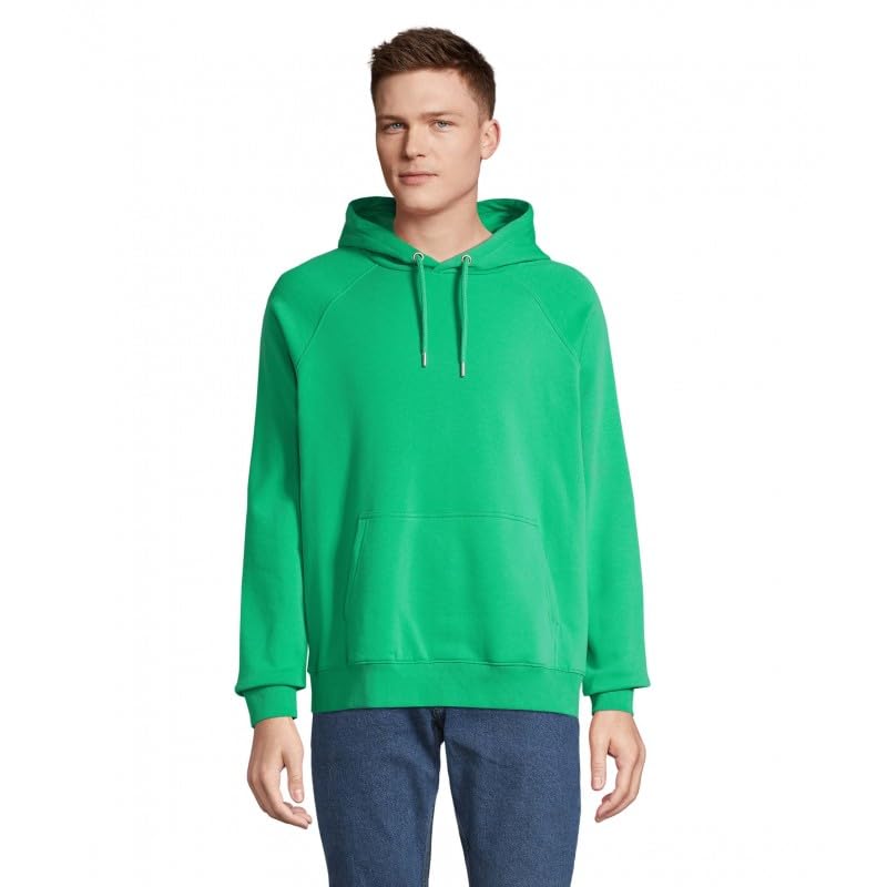 Sweat à capuche unisexe couleur vert printemps taille L pour le week-end