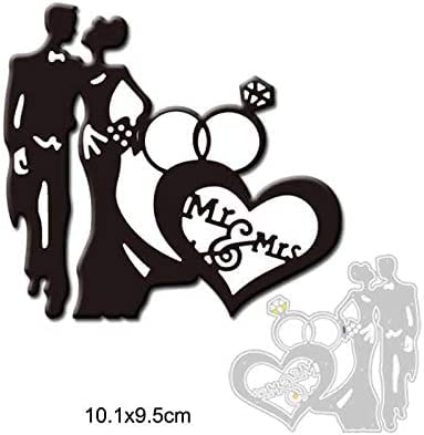 Couples Wedding Diamond Ring Cutting Dies for Card Making,Cutting Dies Cut Stencils for DIY Scrapbooking Photo Album Decorative Embossing Paper Dies for Card Making Templated+Cute Brooch Pin - Image 2