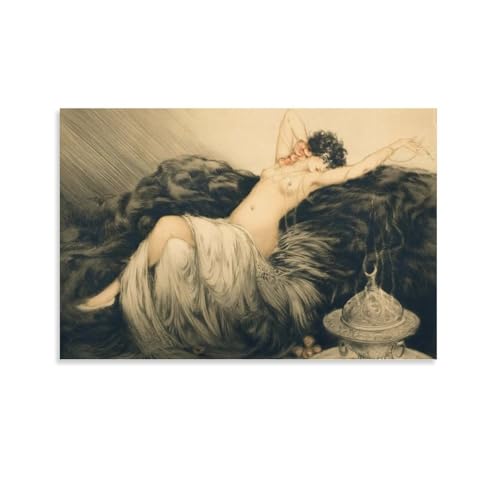 Peinture sur toile Louis Icart motif fumée pour salon chic et chambre