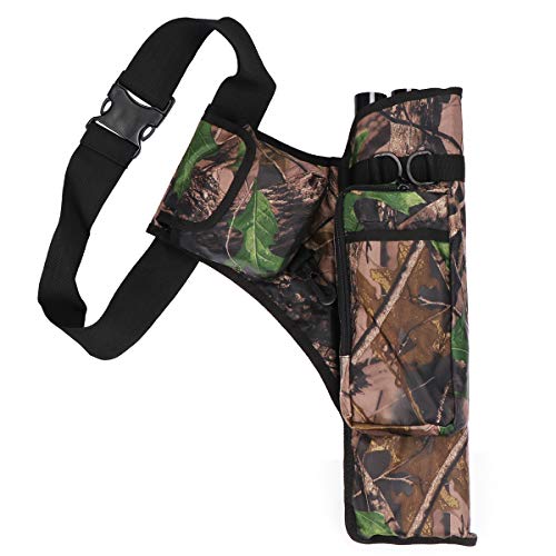 abcGoodefg 3 Tube Hip Archery Arrow Quiver Holder with Pockets and Adjustable Strap