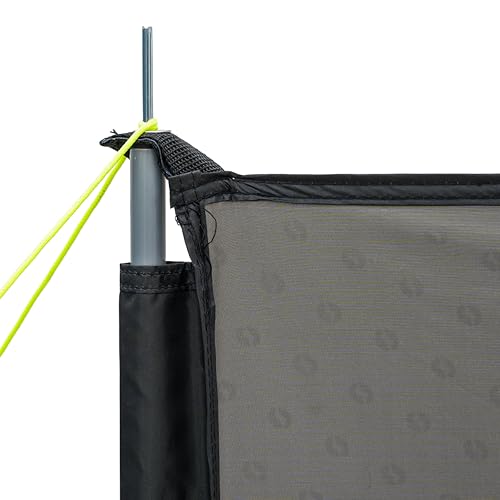Outwell Camping Windbreak - 5m x 1.25m Steel Pole Windscreen Privacy Shelter for Tent Caravan Awning Beach Garden with Luminous Guy Lines, Ground Spikes & Carry Bag (Grey) - Image 6