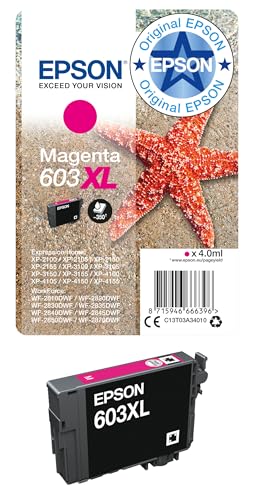 Epson Original 603XL Tinte Seestern, Singlepack Magenta XL, WF-2820DWF WF-2830DWF WF-2840DWF WF-2850DWF XP-2100 XP-2150 XP-3100 XP-3150 XP-4100 XP-4150, ReadyPrint Flex-Tintentarife