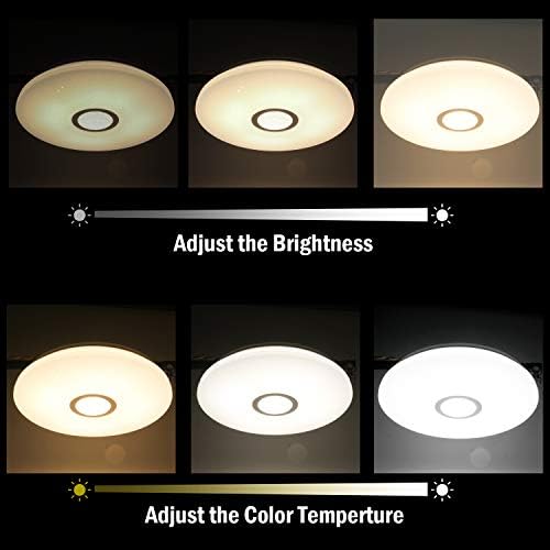 T-SUN LED Ceiling Light Dimmable, 18W LED Ceiling Light with Remote Control, 1260lm Φ30cm, 3000K-6000K, Night Light Function, Timer Function, Perfect for Living Room Bedroom Office Hallway.