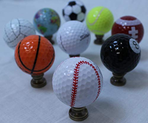 Image of Baseball Lamp Finial, White with Red Stitching 2.25 inchh