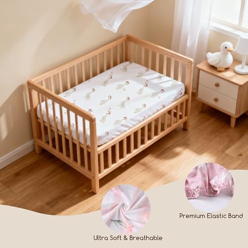 Image of Bedside Sleeper Bassinet Fitted Sheets 20 x 33, 3 Pack Baby Delight Beside Me Dreamer,Babybond,Jimglo,koola,cowiewie,fodoss, Dream On Me Baby Square Bassinet, Pink Animal
