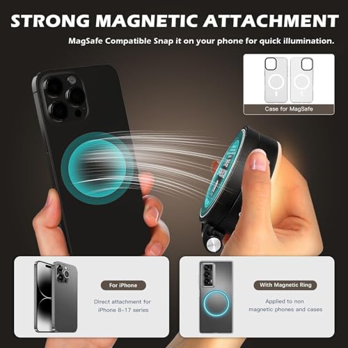Image of FKU 3-in-1 Magnetic Beauty Selfie Light with 2.4 inch Mirror, Adjusted 3 Modes, Rechargeable Fill Light for Selfies, for Photography,Makeup,Vlog (3-in-1 Magnetic Beauty Selfie Light)