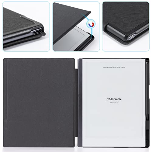 CoBak Case for Remarkable 2 Paper Tablet - Lightweight and Hard Back Shell Protective Book Folio Cover with Built-in Pen Holder - for 10.3" 2020 Released (Black) by CoBak - Image 6