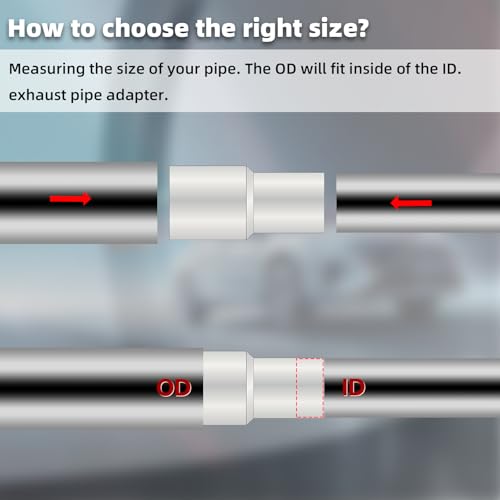 Image of Exhaust Adapter Connector 3 inch ID to 3.5 inch OD, A-KARCK Exhaust Pipe Reducer 4 inch Overall Length 304 Stainless Steel