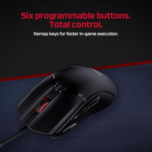 Image of HyperX Pulsefire Haste 2 USB Type-A Wired RGB Gaming Mouse, Up to 26K DPI, HyperX 26K Sensor, 53g Ultra-Lightweight, 6 programmable Buttons, 8K Hz Polling Rate, 24 Months Warranty - Black [6N0A7AA]