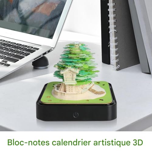 Calendrier de Bureau 3D 2026 calendrier bloc-notes sculpté décor memobloc - 2