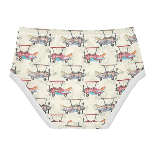 Girls' Underwear Retro Airplane Cotton Stretch Comfort Toddler Panties2