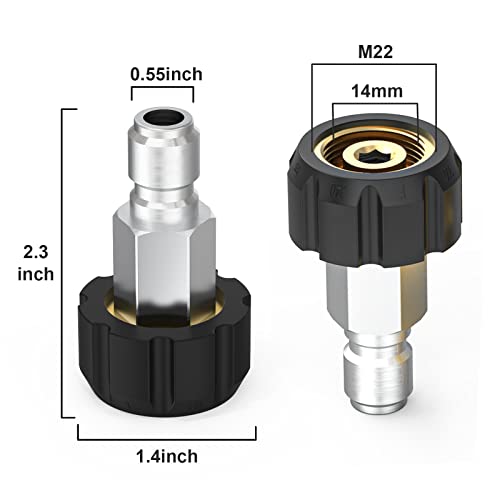 Twinkle Star Pressure Washer Quick Coupler Nipple,M22-14 5000 PSI,TWIS281