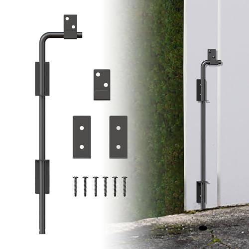 Image of 18 inch Heavy Duty Cane Bolt Gate Drop Rod with Upgraded Design, Square Gate Drop Rod for Wood PVC Vinyl Metal Yard Gate Latch-1 Pack