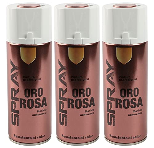 H HANSEL HOME Pintura Spray Especial Oro Rosa 400 Ml Pack de 3 Unidades