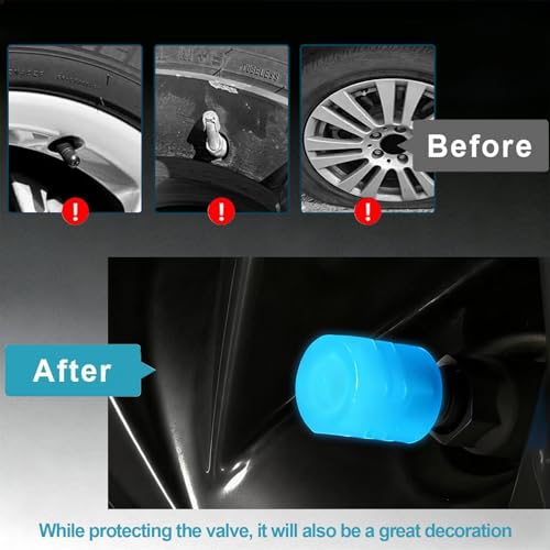 20 Pcs Glow Tire Valve Caps