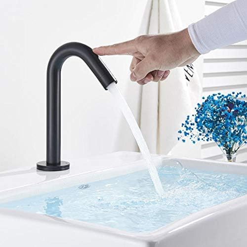 Grifo de lavabo negro con sensor táctil inteligente para baños modernos 3