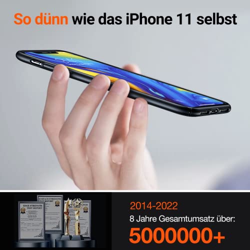 TORRAS Ultra Dünne iPhone 11 Hülle mit 9H Displayschutz und Matt-Finish