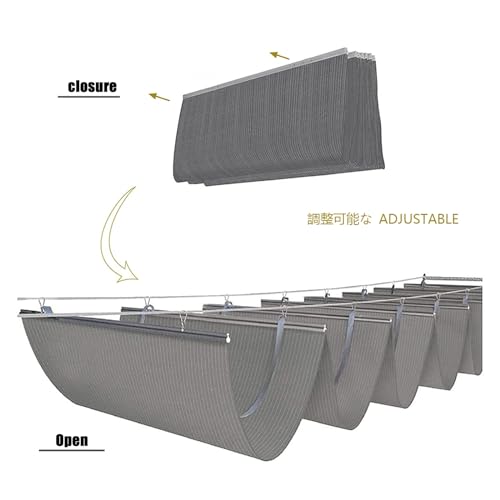 Voile d'ombrage rétractable à vagues modulable pour structure de terrasse - 6